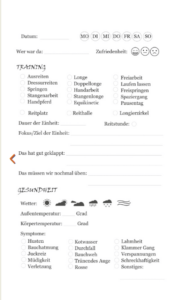 Aufbau des Tagebuches