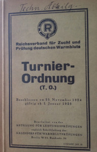 Titelbild der Turnierordnung von 1925